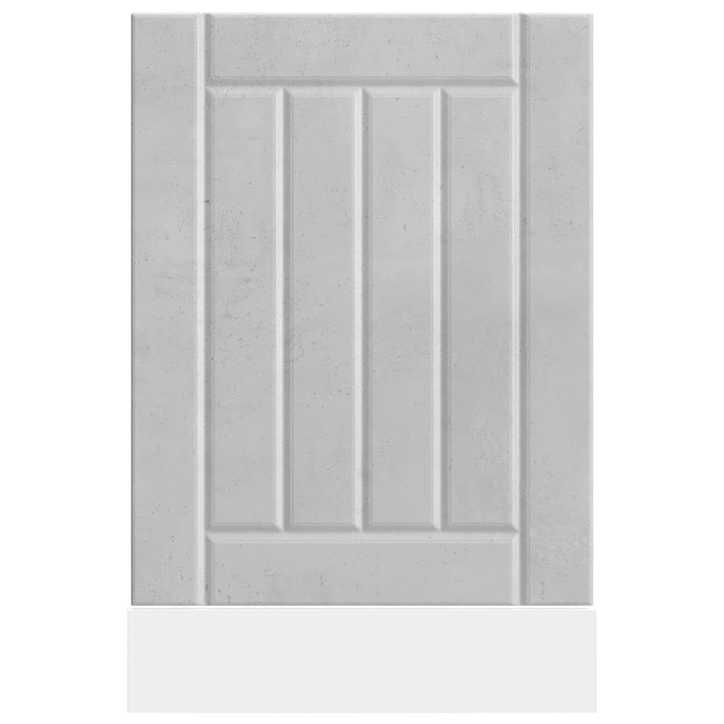 Pannello frontale Lucca per lavastoviglie, 45 x 1,5 x 67 cm, in legno, pannello frontale per lavastoviglie parzialmente integrata, colore grigio cemento, design moderno da cucina