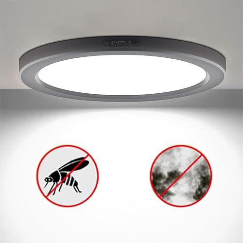 Miniatura 4 de NOVELUX Lámpara de techo de panel redondo delgado con clasificación húmeda, 11 pulgadas, 24 W, 2400 lúmenes, regulable, ultrafina cerca de la