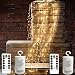 180 LEDs String Lights, 8 Modes with 9 Strands Copper String Fairy Lights Battery Operated Waterproof String Lights for Outdoor & Indoor Copper Wire Lights Holiday Party Decoration (Remote Control)