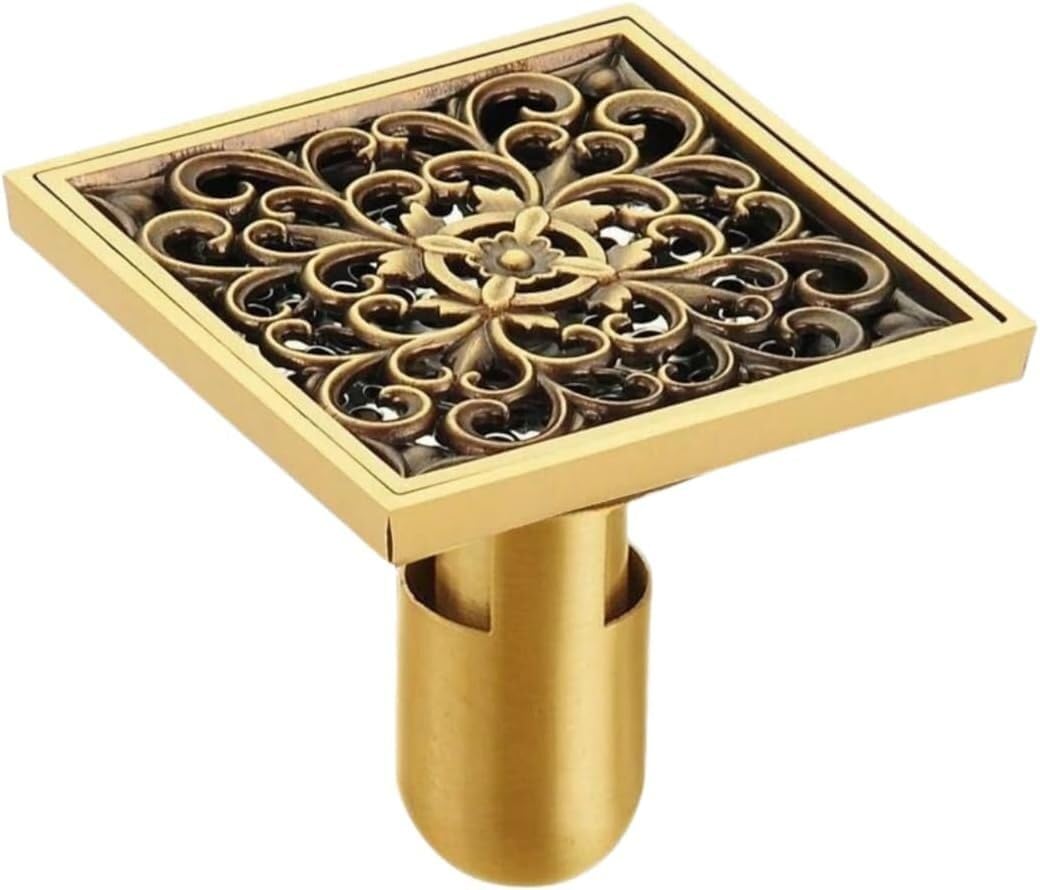 Paqwtyb Tenghua Floor Drain, Antique Brass Deodorizing Floor Drain For Bathroom Shower Room Sewer Dual Use