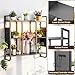 MAHANCRIS LED Gaming Floating Shelves, 3-Tier Wall Mounted Shelf for Wall Storage, Pipe Shelves Hanging Display Rack, with 2 Controller Hooks, for Gaming Room Decor, Kitchen, Home Bar Black FSHS142E01