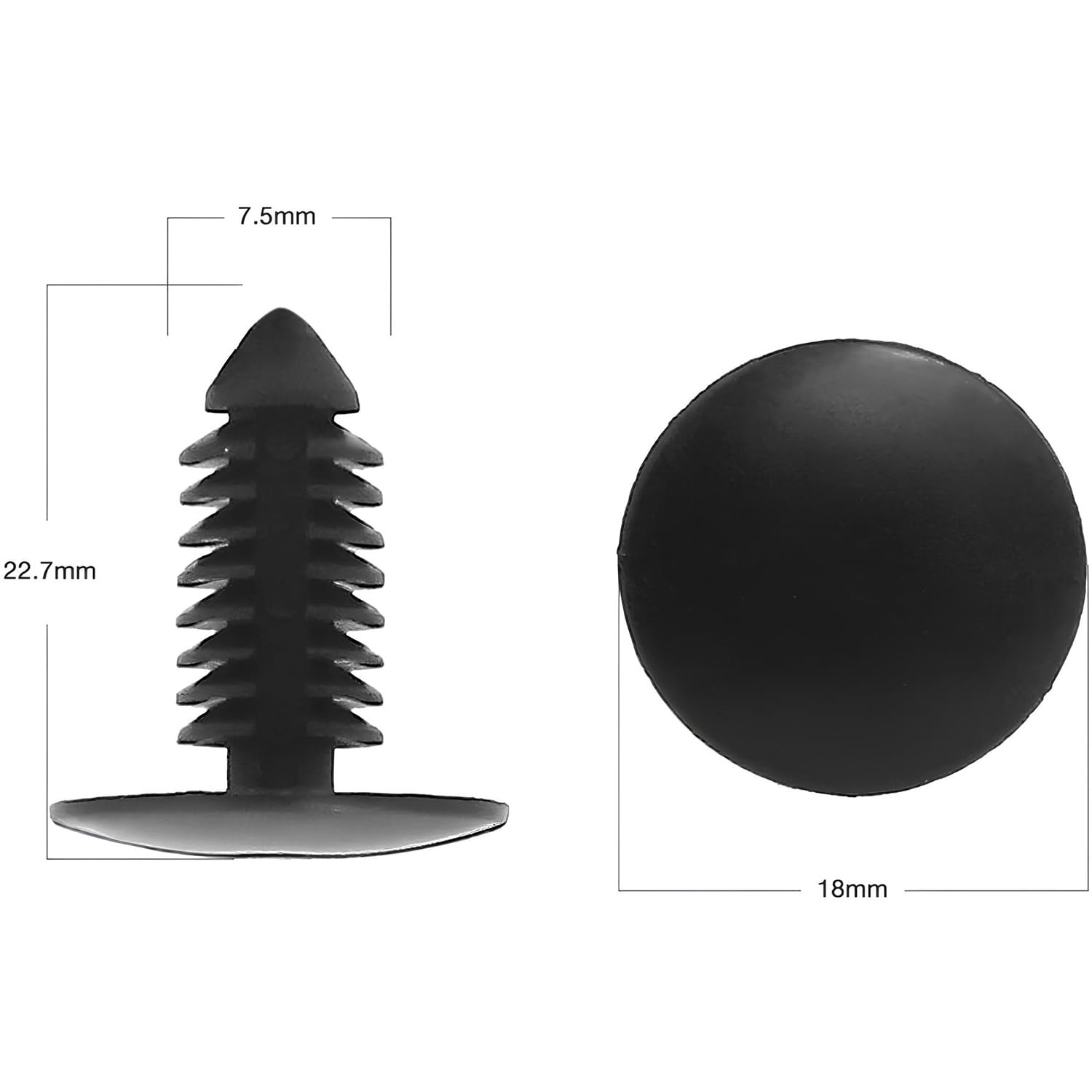 ELK 1" Vapor Barrier Fasteners for Crawl Space Encapsulation and Automotive Repairs - Secure Moisture Barriers with Precision Dimensions and Effortless Installation (Black, 100 Pack)