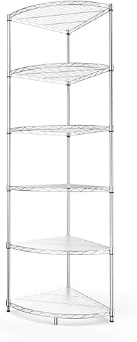 Estantería de alambre de metal NSF de 6 niveles, 18 pulgadas de largo x 18 pulgadas de profundidad x 72 pulgadas de alto, capacidad de 420 libras,