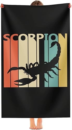 XEMznz Scorpion - Toalla de playa de microfibra retro sin arena, secado rápido, súper absorbente, toallas de lujo de gran tamaño para viajes,