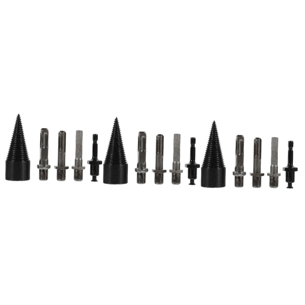 Abaodam 3 Set Manufatto Di Legna Da Ardere Falegnameria Utensili Trapano Elettrico Punte Per Legna Da Ardere Punta Da Trapano A Cono Acciaio Al Carbonio Black 5 Pezzi*3