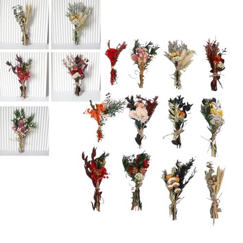 12PCS Mini Ramos de Flores Secas para Decoración miniatura 6