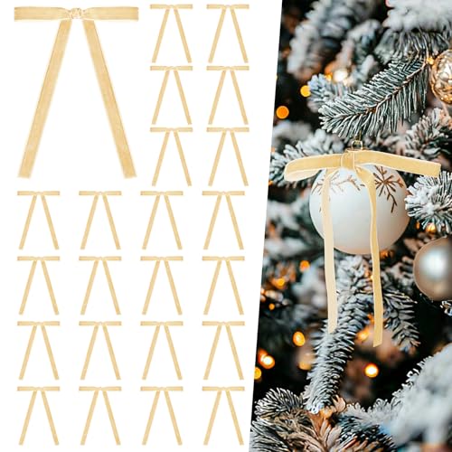 Miaikoe 24 Stück Samt Bögen für Weihnachtsbaum Rustikale Samt...