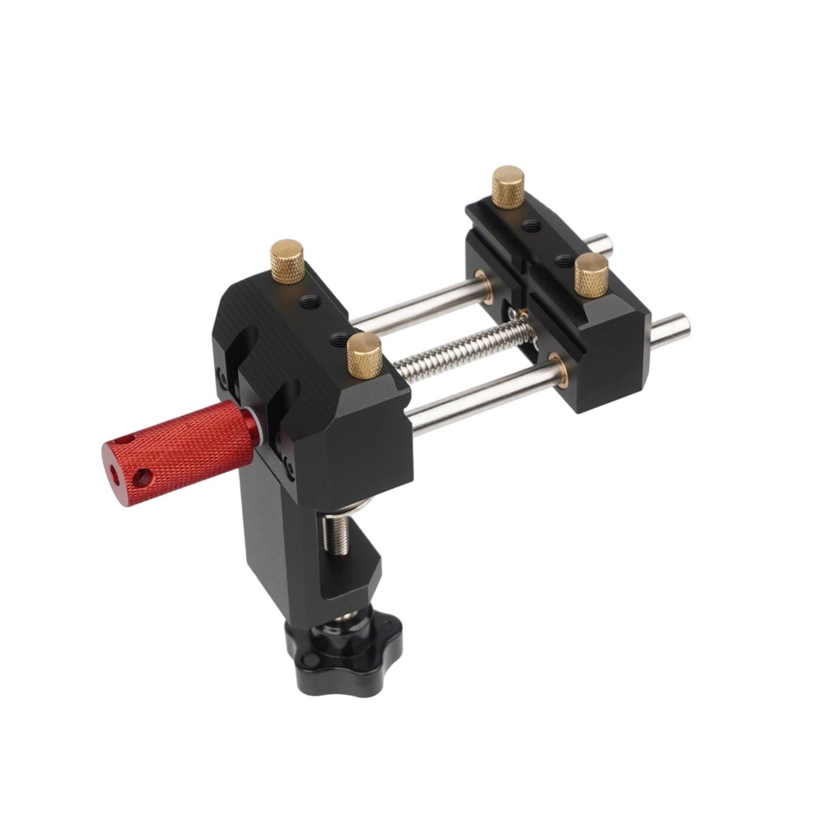 Tornillo de Banco de Aluminio Compacto Dispositivo para Fijar Piezas Pequeñas con Estructura Deslizante y Mecanismo de Tornillo Útil para Ensamblaje, Negro