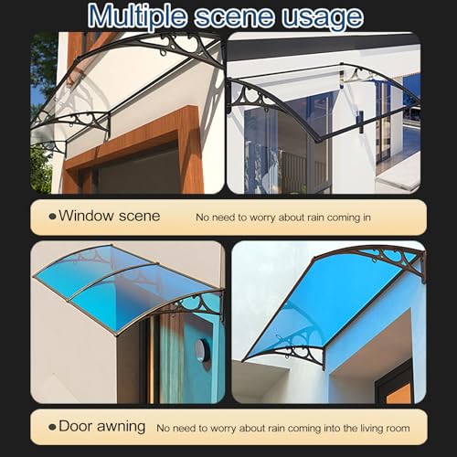 Auvent de porte d'entrée en polycarbonate doré et aluminium