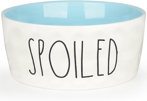 Miniatura 10 de Cuenco de cerámica para perros de 27 onzas, cuenco pequeño de agua y alimentos de 6 pulgadas, plato antideslizante resistente para perros medianos