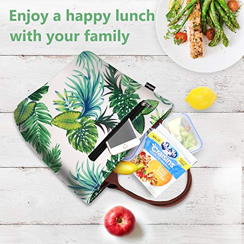Gloppie Lunch Bag Women Insulated Lunch Box Leakproof Beach Cooler Lunch Tote Meal Prep Purse For Adults Lunch Pail Lunchbag Loncheras Para Mujer Reusable Lunch Container 9L Hawaiian Palm Leaf #TOP6