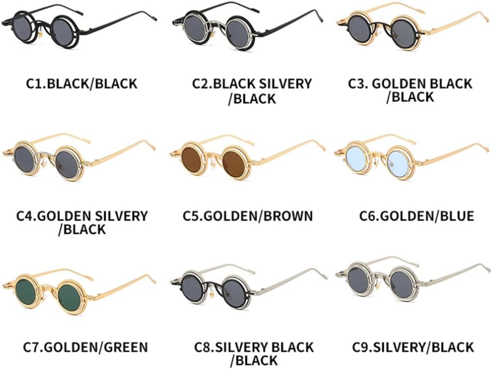 Retro Round Titanium Women Sunglasses Steampunk Men Uv400