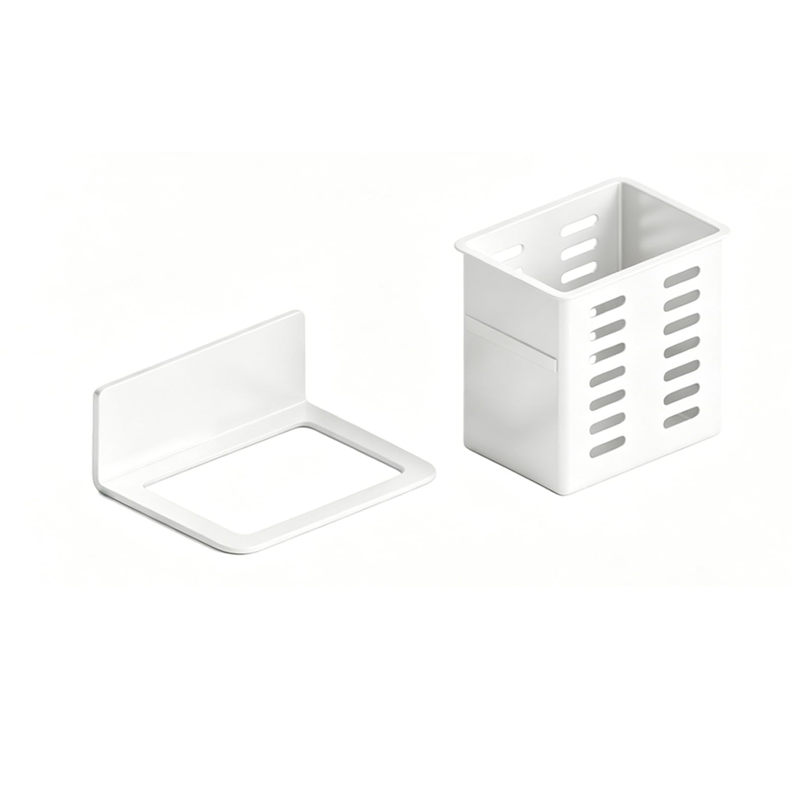 Lerpwige White Strong Adhesive Wall Mounted Chopsticks Organizer Multipurpose Rack For Utensil Brushes And Accessories Household Tool Planner