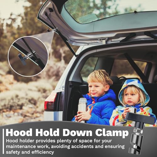 Image of ecocstm 2 PCS Car Hood Prop Struts Clamp, Hood Strut Clamp, Car Hood Holder