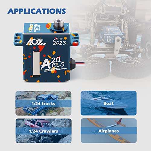 Agfrc 7.5Kg High-Torque Micro Rc-Wing-Servo - Cnc Thin Metal Gear Coreless Digital Servo For Scx24 Servo Upgrade With 25T Metal Servo Horn (A20Cls 2023 Special) #TOP6