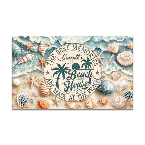 THUYPT Personalized Beach House Doormat, Beach Backyard Door Mat Home