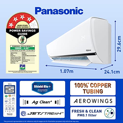 Image of Panasonic 7 in 1 Convertible 1.5 Ton 4 Star Inverter Split Smart AC with Amazon Alexa and Google Assistant Support (2023 Model, Copper Condenser, CS /CU-AU18ZKY4F)