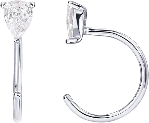 PAVOI Aretes de aro de plata de ley 925, hipoalergénicos, minimalistas, para cartílago