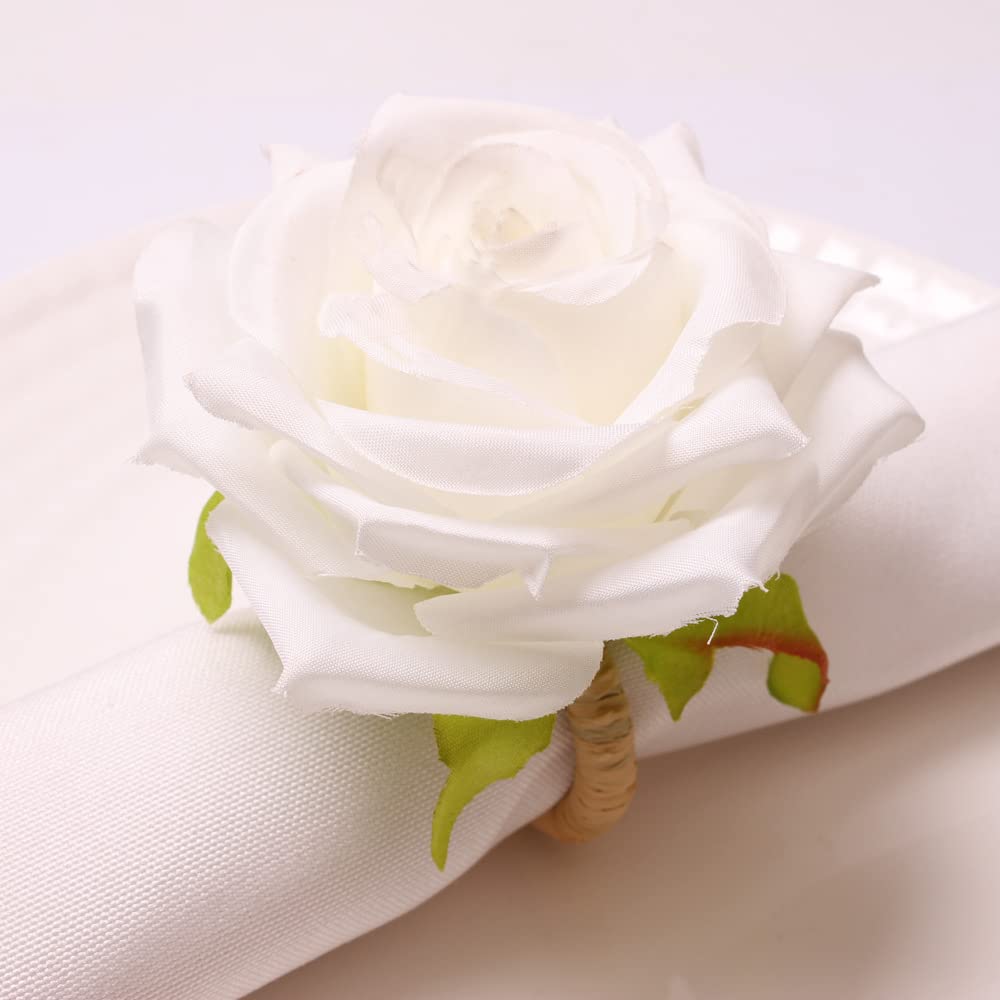 Set di 6 portatovaglioli a forma di fiore, per matrimoni e