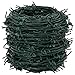 vidaXL Barbed Wire Green 328.08 ft Hot-dip Galvanized Steel, Industrial Barbed Wire Roll, Tough Steel Fence, Outdoor Security, Perfect for Secure Areas