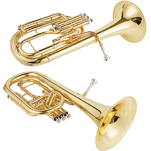 aurosus aah-401l alto horn instrument for intermediate players eb alto horn with 3 valves brass bell 10 inch bore 11.65mm silver plated mouthpiece perfect for advancing student musicians - Thumbnail 2