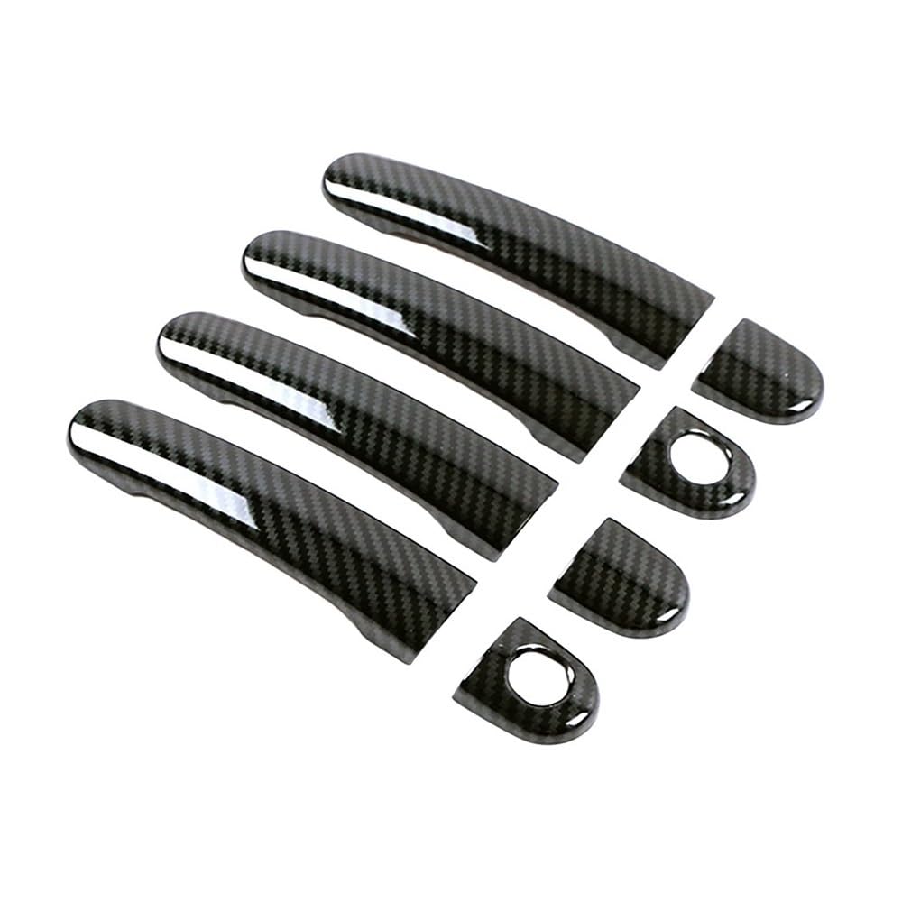Ymyyqw 2 Keys Hole Handle Car Outer Door Handle For Golf Mk4 Mk5 2000-2008 Car Carbon Fiber Printed Exterior Side Door Handle Cover Bowl Trim Moulding Bezel