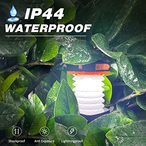2-Pack Folding Solar Camping Lantern Flashlights, DIBMS Mini Collapsible USB Rechargeable Waterproof Hanging Light Power Bank for Camping Hurricanes Emergency Power Outages Indoor Outdoor - Thumbnail 5