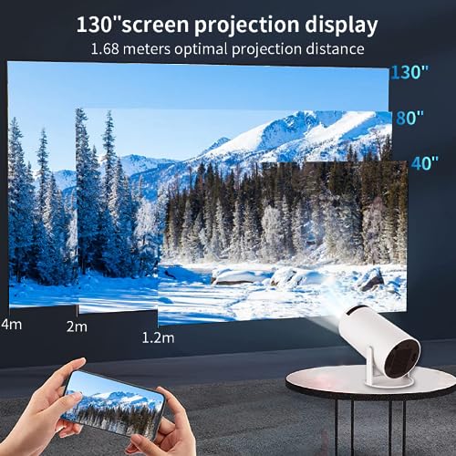 Heayzoki Mini Projector with Bluetooth, Portable Video Projector, 120ANSI HD 1080P Auto Focus Video Projector Smartphone Projector for PC (US Plug) by Heayzoki - Image 3