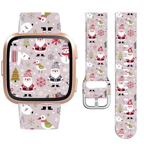 Jngnpn �N���X�}�X�X�|�[�c�o���h Fitbit Versa/Lite/Fitbit Versa 2�p�o���h ���f�B�[�X �����Y �z���f�[ �L���[�g �\�t�g �V���R�� �X�^�C���b�V�� �h�� �����p�X�g���b�v