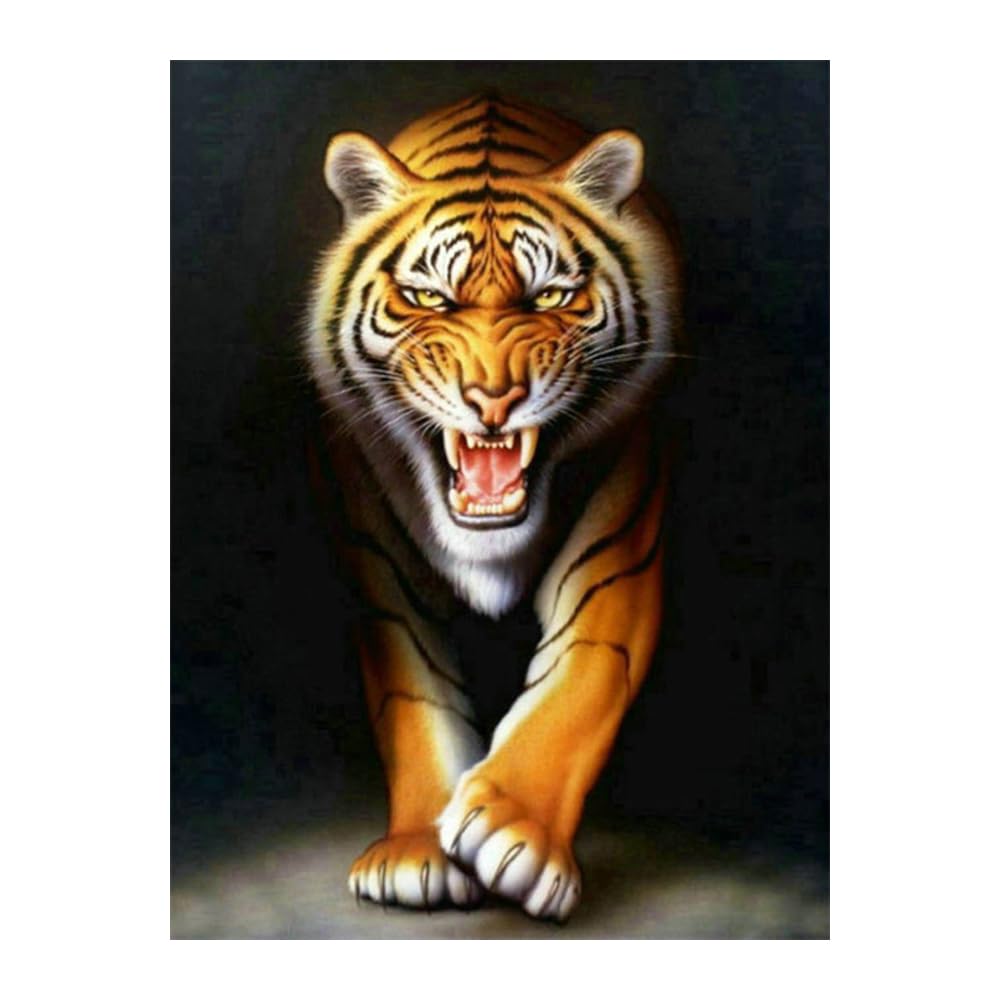 Pracht Creatives Hobby Diamond Painting Set, Tiger and Accessories, Craft Kit for Painting with Rhinestones, for Children from 5 Years