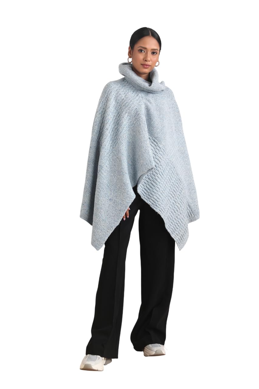 Stylish Wool Poncho for Women | Soft Layered Wrap Shawl | Lightweight Draped Outerwear Cape | Elegant Westernwear Inspired Design | Winter Fall Fashion Outer Layer-image-29