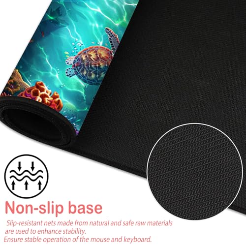 Image of Nuxovilar Professional Large Mouse Pad & Computer Game Mouse Mat (35.4x15.7IN, Vibrant Underwater World Art) (90 * 40cm Vibrant Underwater World)