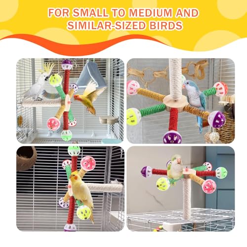 Image of Bird Perches for Cage, 6 Perches Bird Perch Toy, Cage Replacement Parts for Budgies, Cockatiels, Parrots, Lovebirds, Finches, Conures