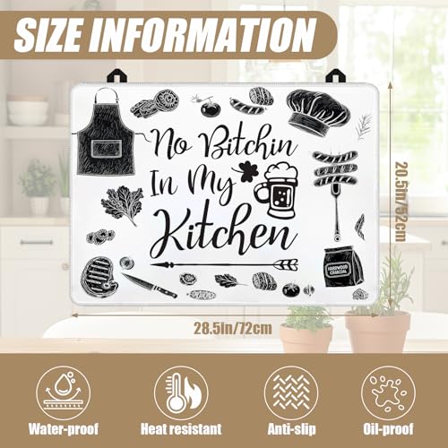 Image of Kitchen Stove Top Covers for Electric Stove, Electric Gas Stove Pad Heat Resistant Range Cooktop Protector for Home Decor Kitchen 28 inchx20 inch