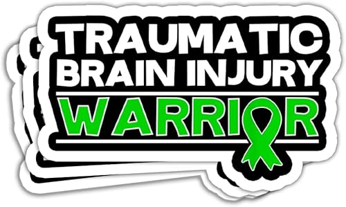 (3 unidades) Pegatina de guerrero de lesión cerebral traumática TBI Survivor Sticker Adhesivo de concientización de lesiones cerebrales traumáticas
