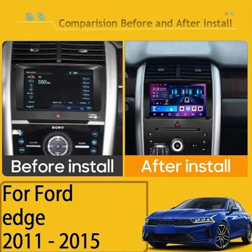 Radio de coche 2 DIN para Ford Edge con Android Auto inalámbrico y Bluetooth 2