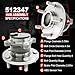 Pair 512347 Rear Wheel Bearing Hub Assembly Compatible with Mazda 3 2004-2013, for Mazda 5 2006-2017 (Not Include 2011), 5 Lugs w/ABS