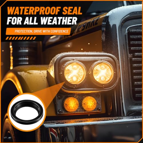 Image of Pangda 6 Pack 4 Inch Rubber Grommets for Truck Trailer Boat Lights with 3 Prong Pigtails Trailer Side Marker Lights Grommets with 3 Pin Wire Pigtail Connector Kit for Truck RV Boat