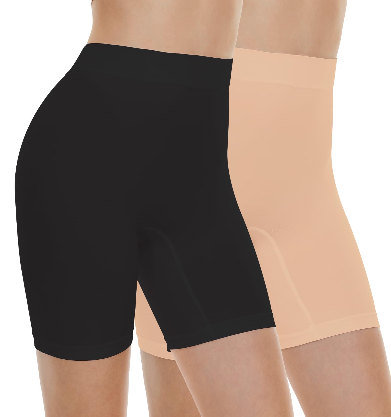 Womens Slip Shorts for Under Dresses, Tummy Control High Waist Seamless Smoothing Yoga Shorts-image-48