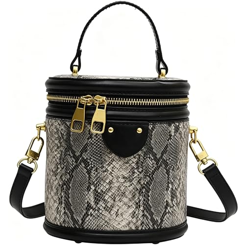 Bolso Cilíndrico Retro de Lona para Mujer miniatura 1