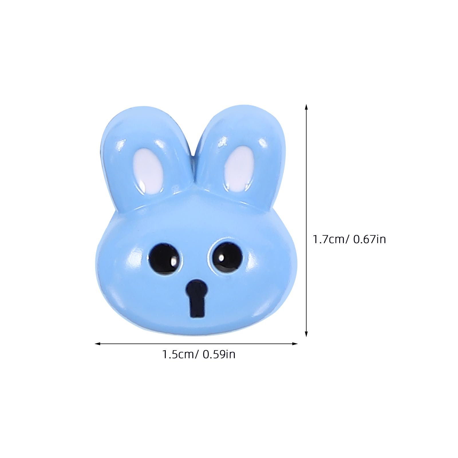 SEWACC 12pcs Resin Bunny Buttons, Rabbit Craft Buttons for Sewing Decorative Clothing DIY Projects, Blue, 1.70X1.50X1.00CM - Image 3