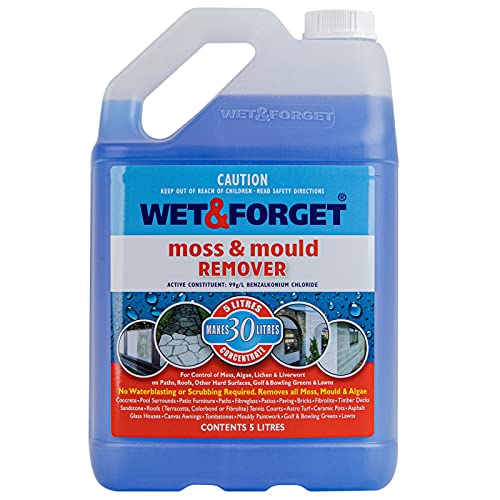 Wet & Forget Mould, Lichen & Algae Remover, Outdoor Patio Cleaner, Black Spot Remover, Bleach Free, 5L
