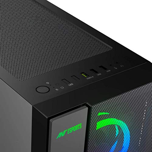 Image of Ant Esports ICE-511 MAX Mid Tower Mesh Computer Case I Gaming Cabinet Supports E-ATX, ATX, Micro-ATX, Mini-ITX MB with Sliding Tempered Glass Side Panel, 3 x 120mm Auto-RGB Front & 1 x120mm Fan, black