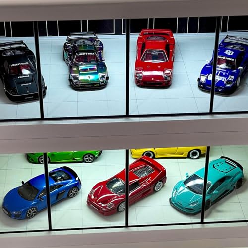 Image of 1:64 Scale Parking Lot Display Case - Diecast Car Display for Mini Cars, Model Vehicles - Diorama Garage Showroom for Collectors (Without Cars) | Best of Craft
