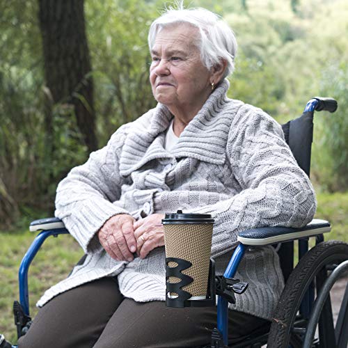 image for Sheer Living Wheelchair Cup Holder, Clip On for Walker, Rollator, Mobi