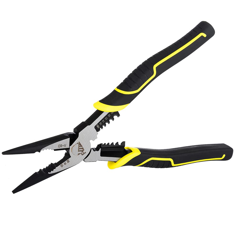 6-in-1 Needle Nose Pliers 9”,Multifunctional Long Nose Pliers with Wire Stripper/Crimper/Cutter Function - Image 4