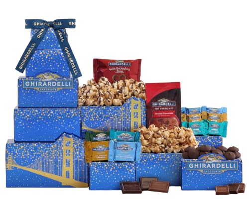 Ghirardelli Chocolate Gift Tower by Wine Country Gift Baskets Gift for Families College Students Appreciation and more