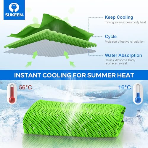 Image of KUEN [4 Pack] Cooling Towel (40 inchx12 inch), Ice Towel, Soft Breathable Chilly Towel, Microfiber Towel for Yoga, Sport, Running, Gym, Workout,Camping, Fitness, Workout & More Activities
