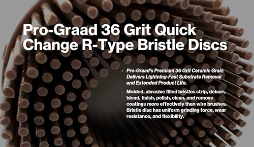 Image of 2 Pack 2 inch 36 Grit Brown R-Type Bristle Disc | Ceramic-Aluminum Oxide Abrasive Bristle Disc with Quick Change Roll Lock | Pack of 2 | Brown