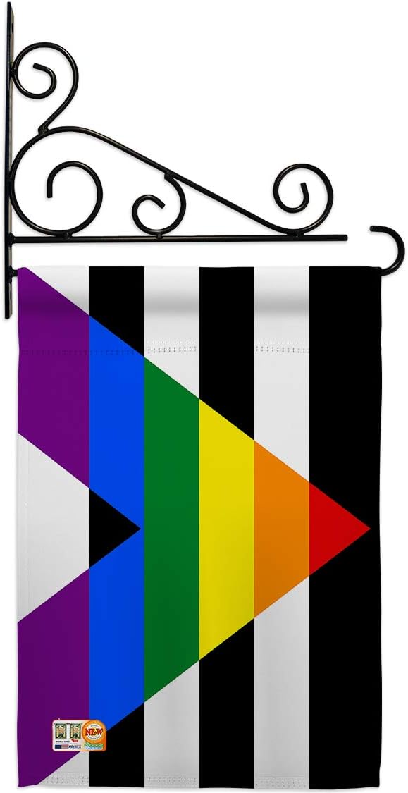 Straight Allies For Equality Garden Flag Set Wall Holder Support Pride Rainbow Love LGBT Gay Bisexual Pansexual Transgender Small Decorative Gift Yard House Banner Made In USA 13 X 18.5